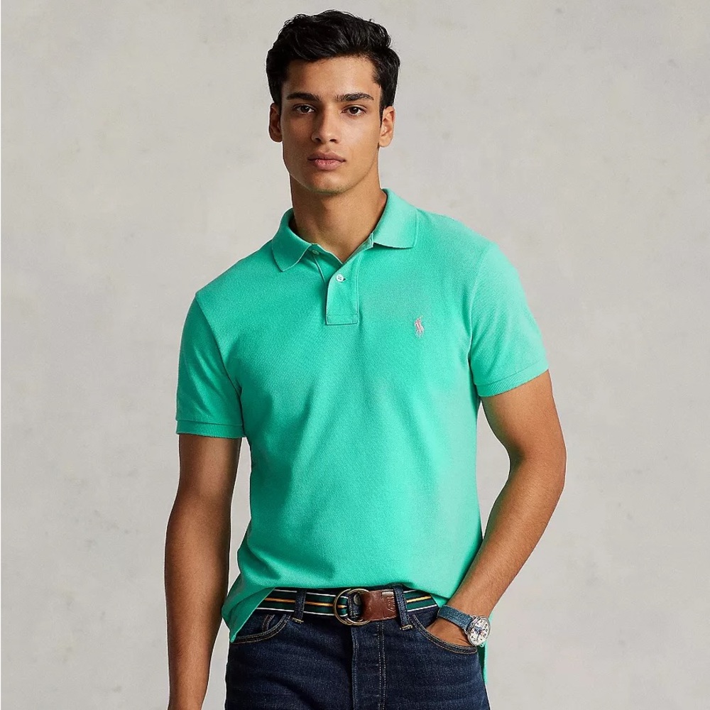 NWT• Polo Ralph Lauren Men's Classic-Fit Mesh Polo Shirt. “Sunset Green”, 2XL